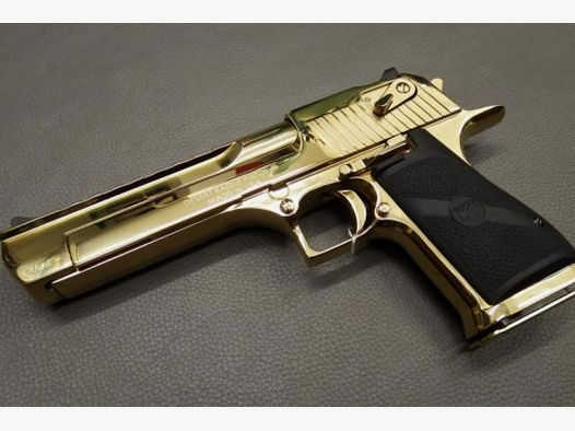 Magnum Research Desert Eagle Pistole, Kaliber .50 AE, Goldfarben