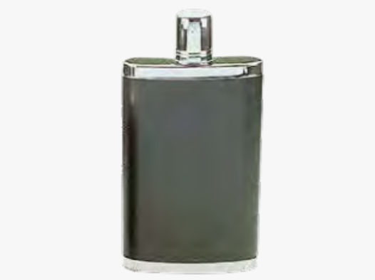Fritzmann Cognacflasche Edelstahlflasche mit Verschlusstrinkbecher und grüner Lederhülle 270ml