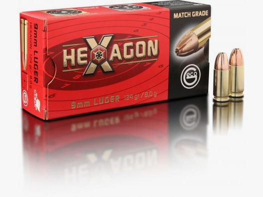 Geco 9mm Luger Hexagon SX 124grs.