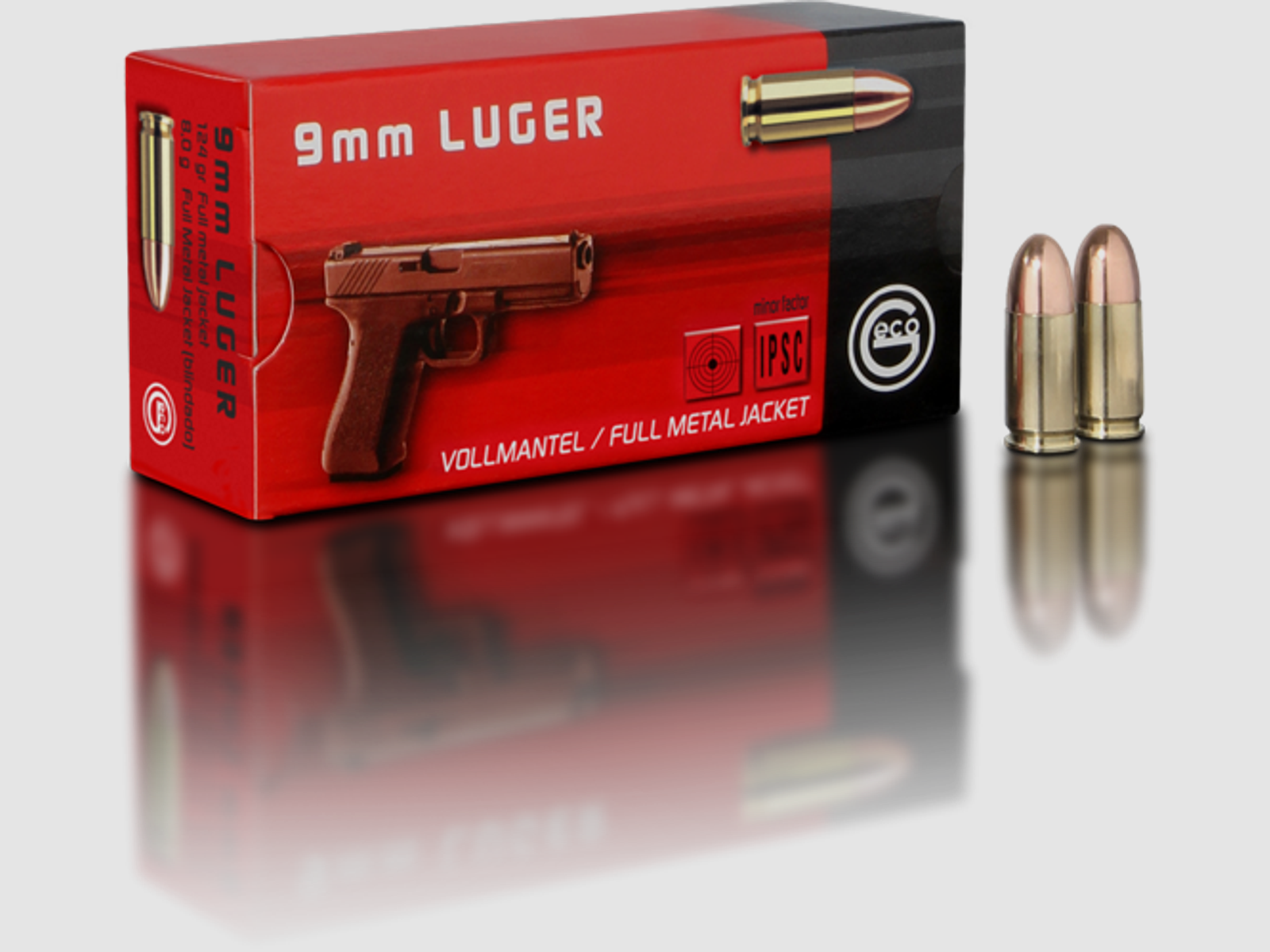 Geco 9mm Luger FMJ 124grs - 265,-€ per 1000 Schuß!