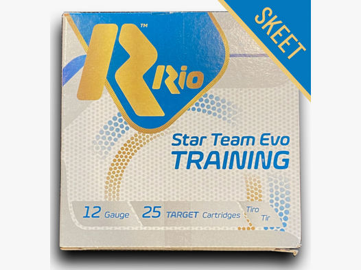 SKEET Munition RIO Star Team Evo Training Kaliber 12/70 24g (Nr. 9) 
                Skeet Munition RIO Star Team Evo Training Kaliber 12/70 24g (Nr. 9)