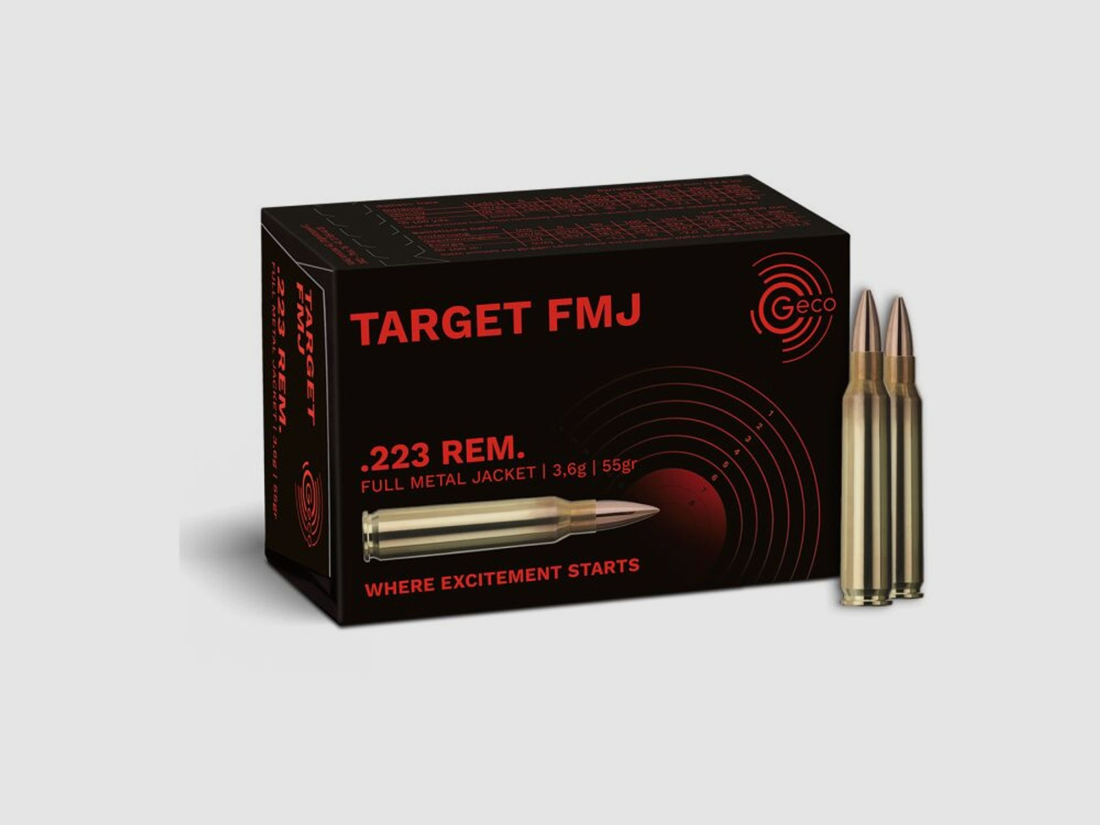 Geco	 Target FMJ .223Rem. 3,6g / 55grs