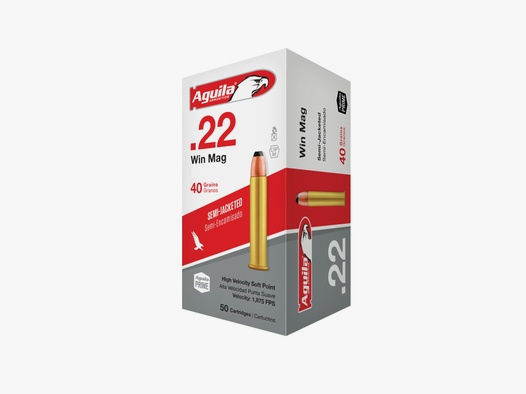AGUILA	 .22 WIN MAG 40 GR SOFT POINT