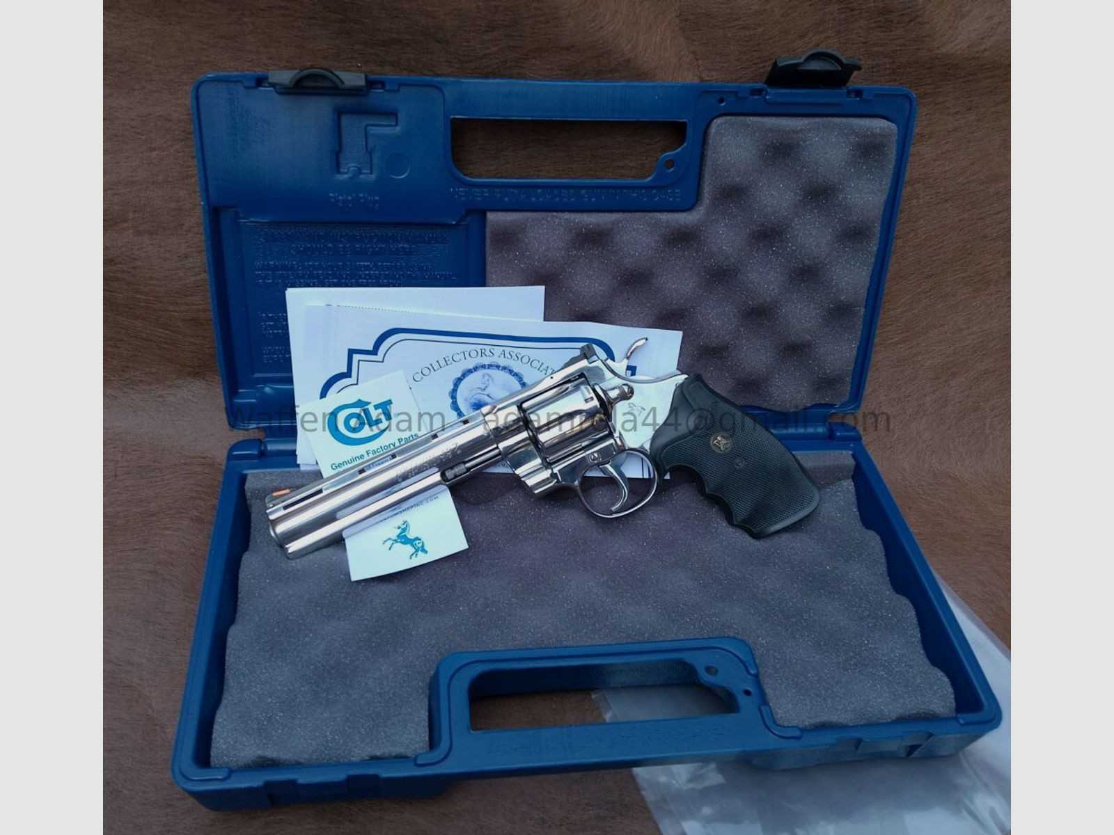 Colt Python	 6 Inch Stainless Poliert