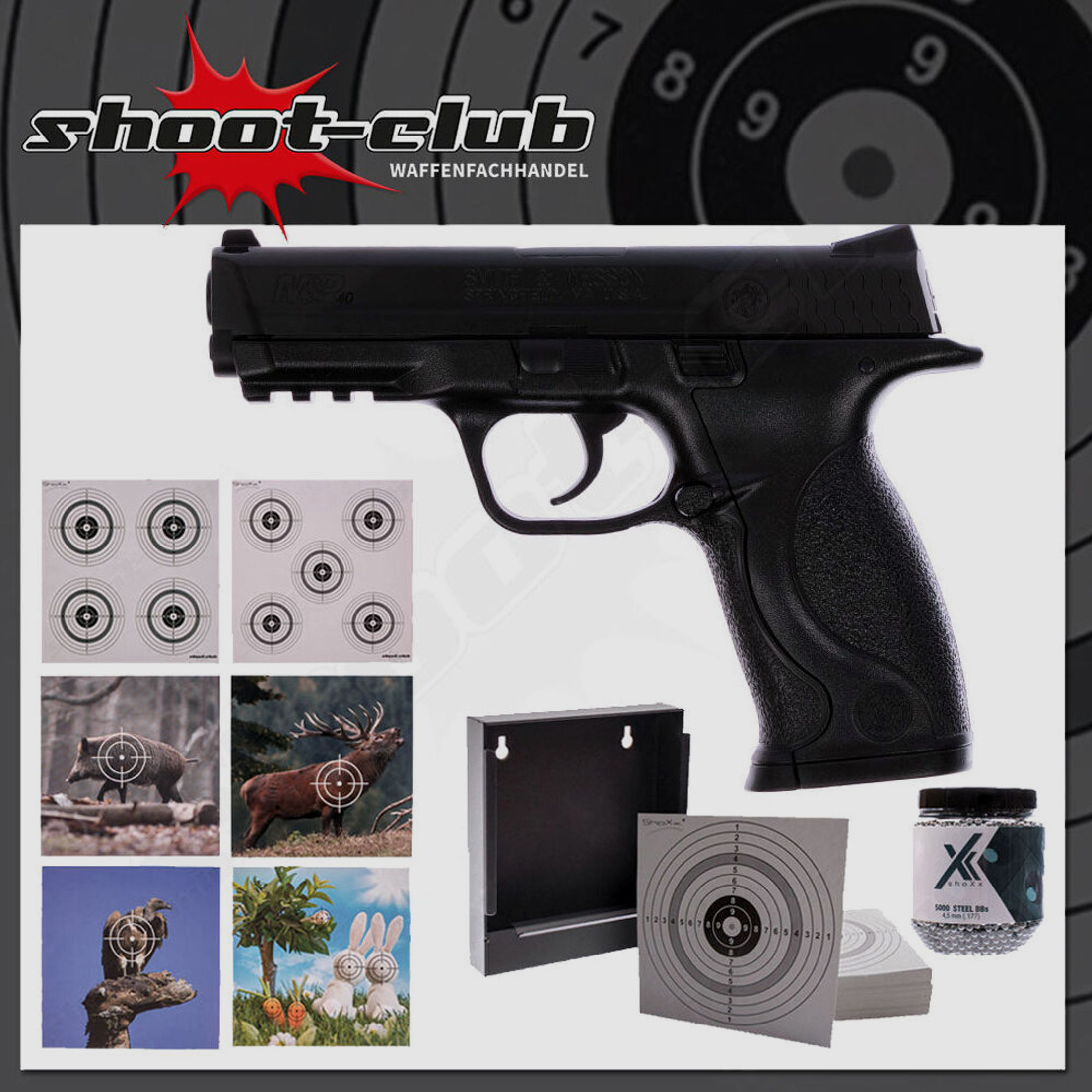 Smith & Wesson	 Smith & Wesson M&P40 black 4,5mm BB Zielscheiben Set