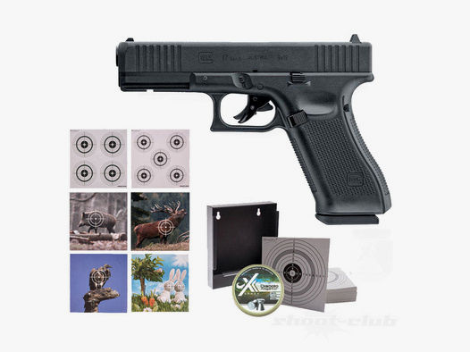 GLOCK	 Glock 17 Gen CO2 Pistole Metal 4,5 mm Diabolo Zielscheiben Se