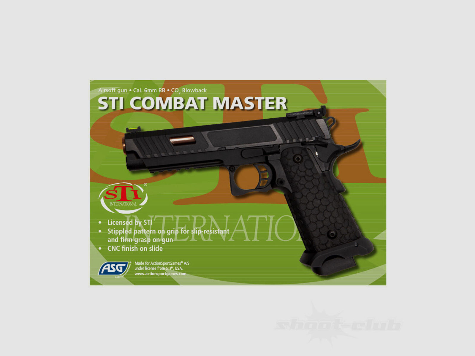 ASG	 STI Combat Master Airsoft Co2 6mmBB Metall Blow Back Schwarz