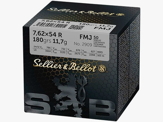 Sellier & Bellot	 FMJ 180grs. 7,62x54R