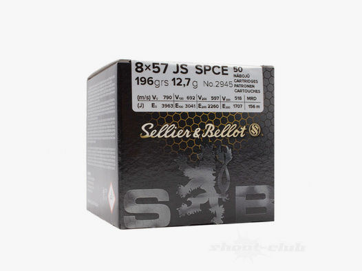 Sellier & Bellot	 SPCE 12,7g / 196gr - 50 Stk 8x57JS