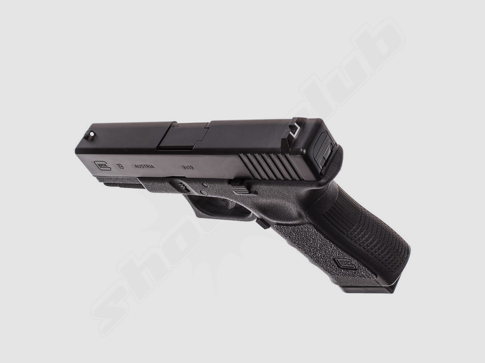 GLOCK	 Glock 19 CO2 Pistole 4,5 mm BB Kugelfang Set