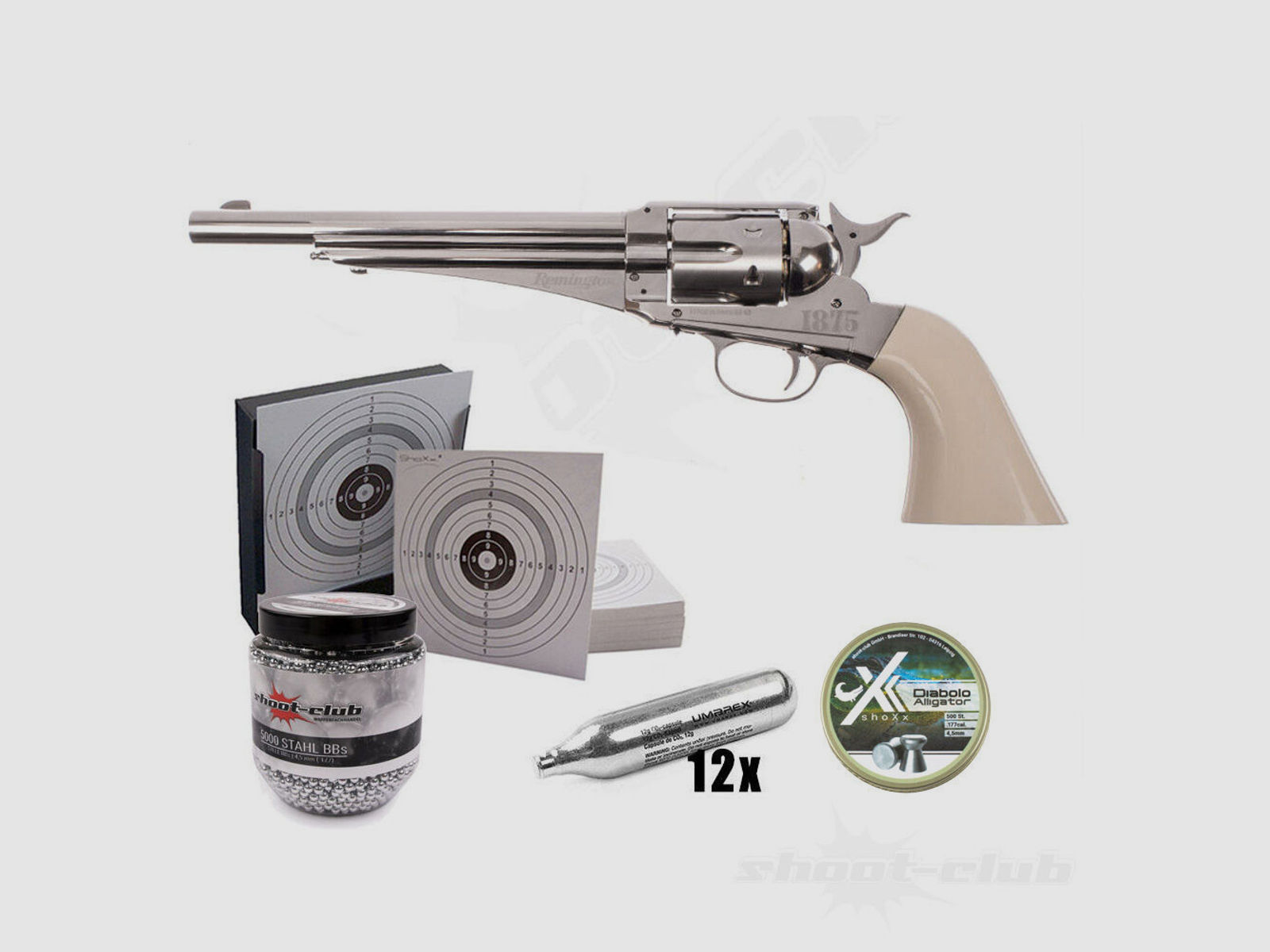 Crosman	 Remington 1875 Co2 Revolver 4,5mm Diabolo BB Kugelfang Set