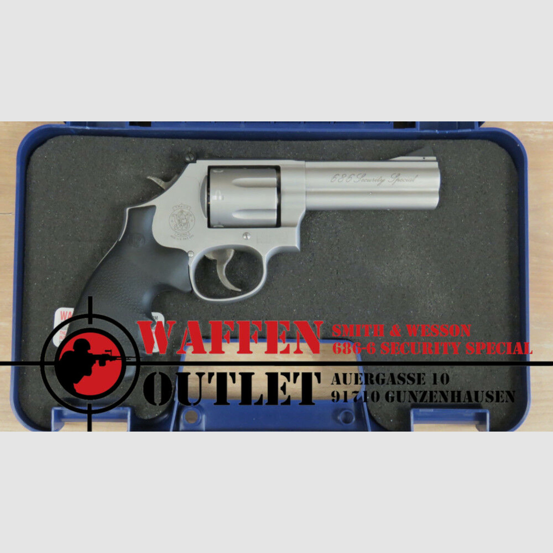 Smith & Wesson	 Model 686-6 Security Special 4" mit Gummigriff