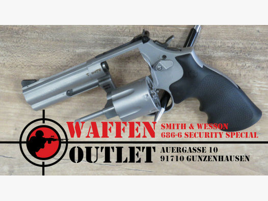 Smith & Wesson	 Model 686-6 Security Special 4" mit Gummigriff