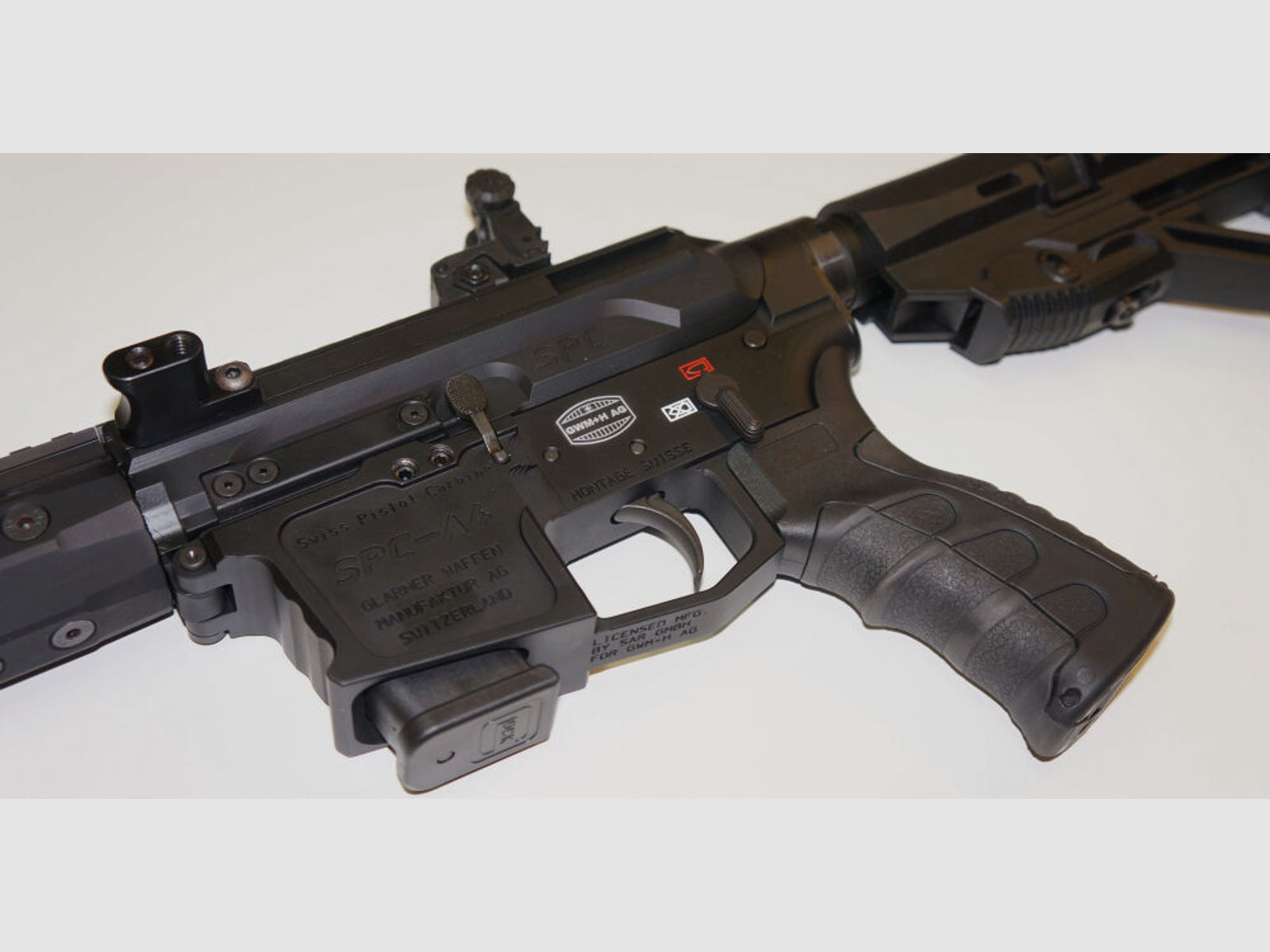 Schwaben Arms GmbH/GWMH	 Selbstladebüchse GWMH SPC-HUNTER A4 17" (SWISS PISTOL CARBINE) BLACK Kal.9x19 AR15 Glock Magazin