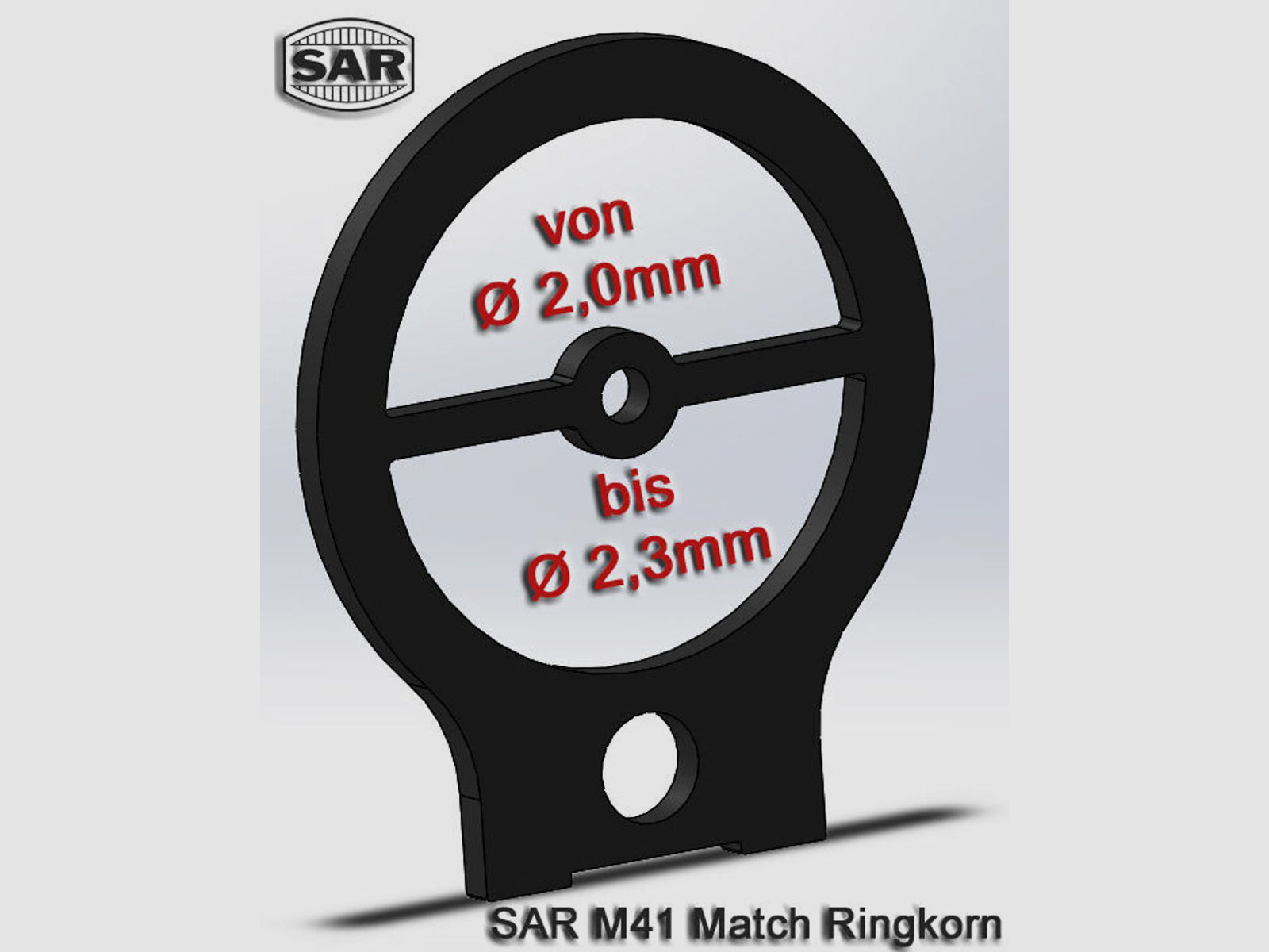 Schwaben Arms GmbH	 SAR M41, HK G3 Match Ringkorn Ø 2,0mm Visier für Kornträger, auch HK SL6, SL7, G3, MP5, HK33, etc.