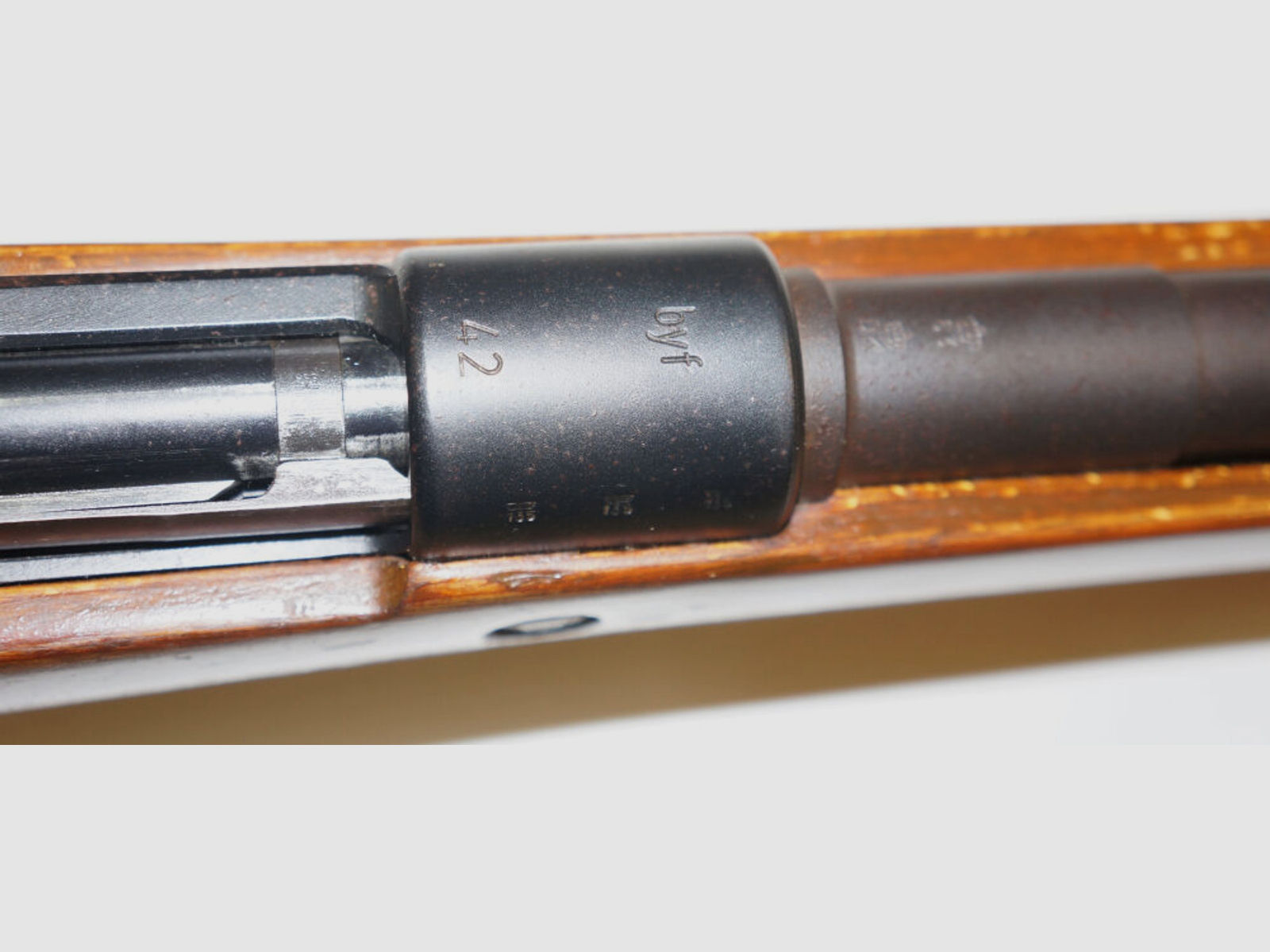 Mauser Werke Oberndorf a.N.	 Repetierbüchse, Matchgewehr byf42 Mauser K98k mit langen Matchlauf und Diopter, Korntunnel 8x57IS