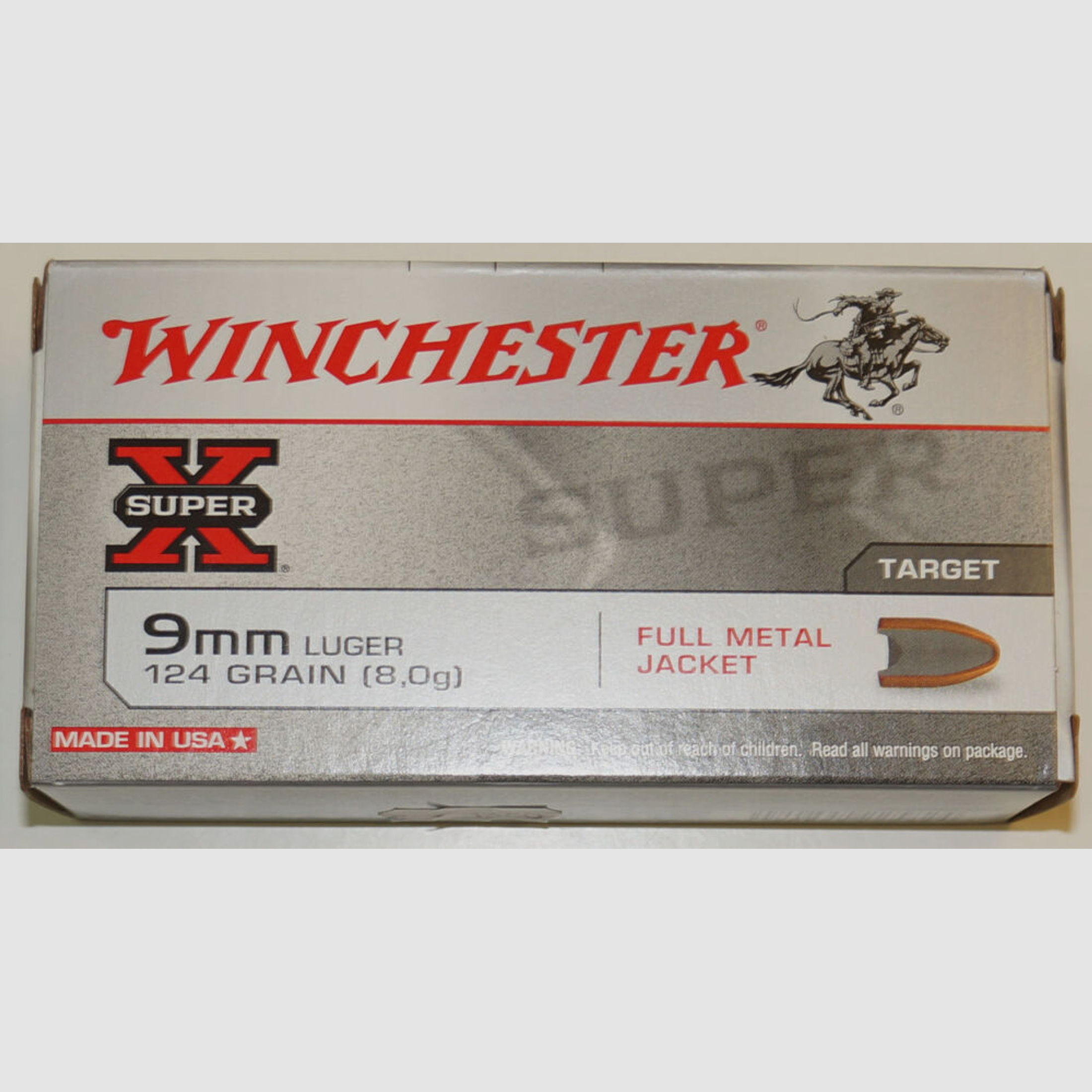 Winchester	 - FRISCH EINGETROFFEN - Munition 9mmLuger (9x19) FMJ 124grs. Winchester, 50 Patronen