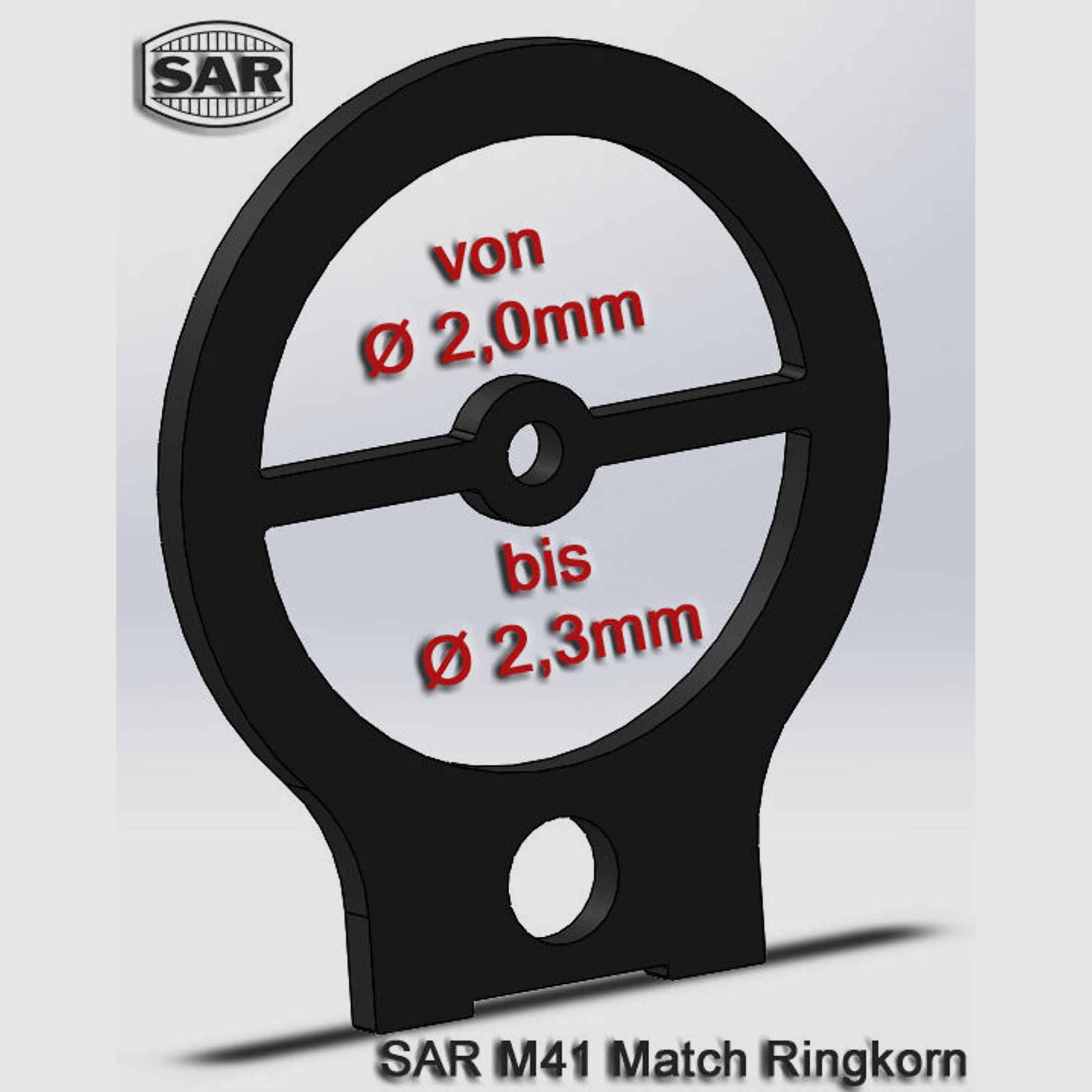Schwaben Arms GmbH	 SAR M41, HK G3 Match Ringkorn Ø 2,1mm Visier für Kornträger, auch HK SL6, SL7, G3, MP5, HK33, etc.