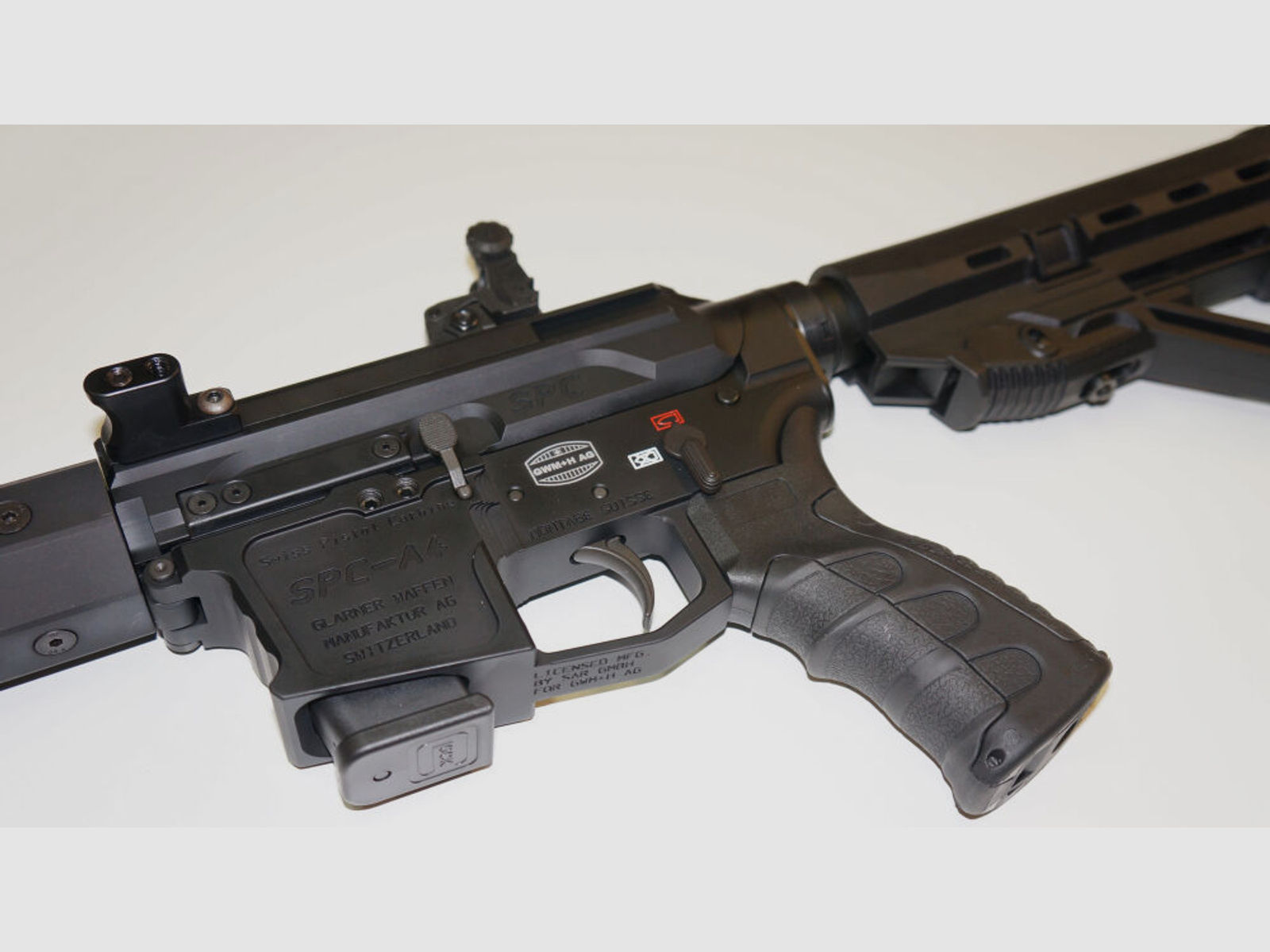 Schwaben Arms GmbH/GWMH	 Selbstladebüchse GWMH SPC-SPORTER A4 17" (SWISS PISTOL CARBINE) BLACK Kal.9x19 AR15 Glock Magazin