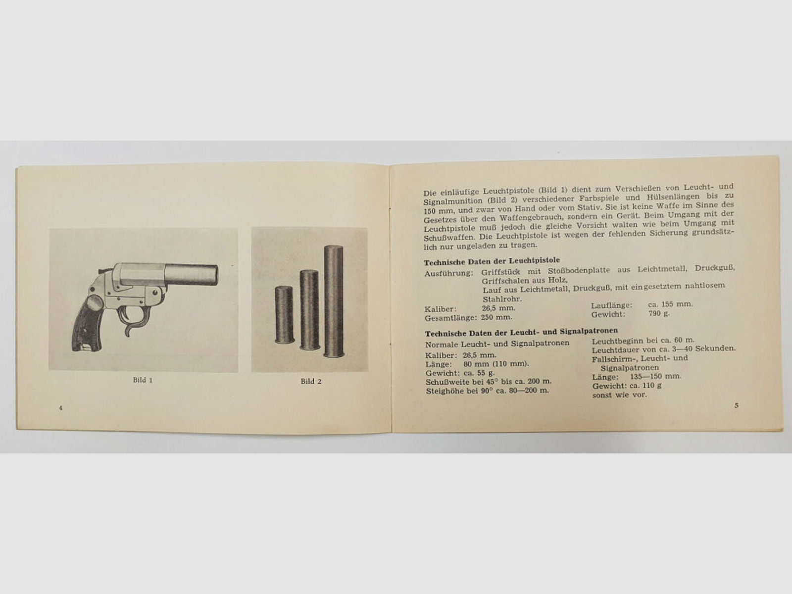 Heym	 Bedienungsnanweisung Leuchtpistole Heym, Zoll Typ 3 Waffenfabrik F. W. Heym - Münnerstadt , von 1959