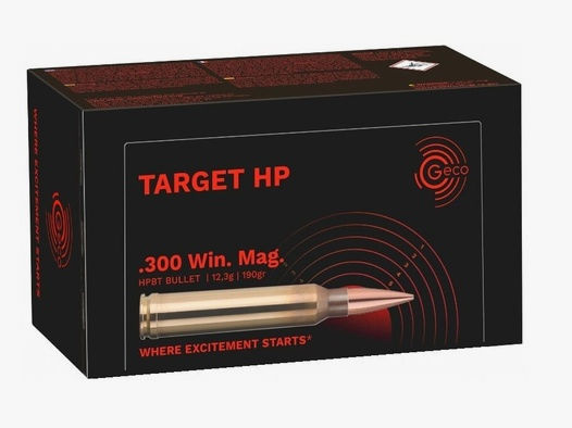 GECO	 GECO .300 Win. Mag. Target HP 12,3g / 190grs. 1.000x Patronen im Karton (20 x 50 Packung)