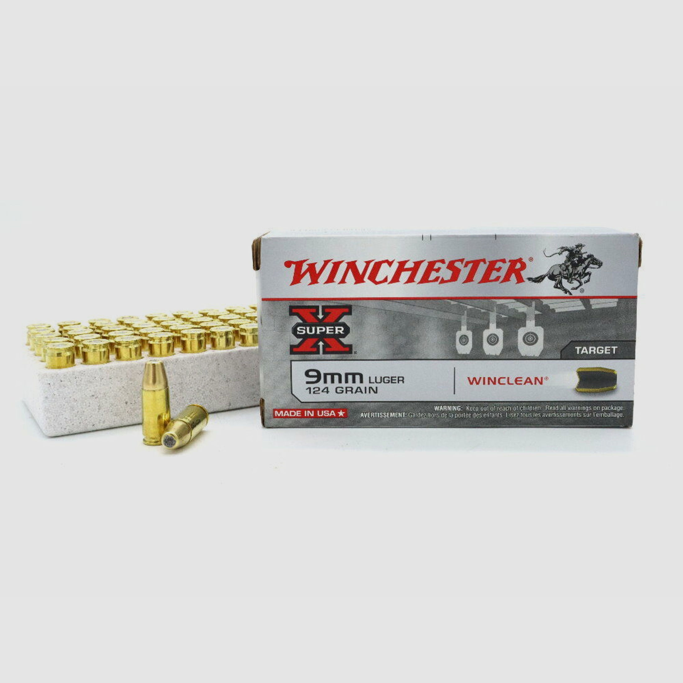 Winchester	 9mm Luger Winchester Winclean Super X 8,0g / 124grs  BLEIFREI 1000 Stück