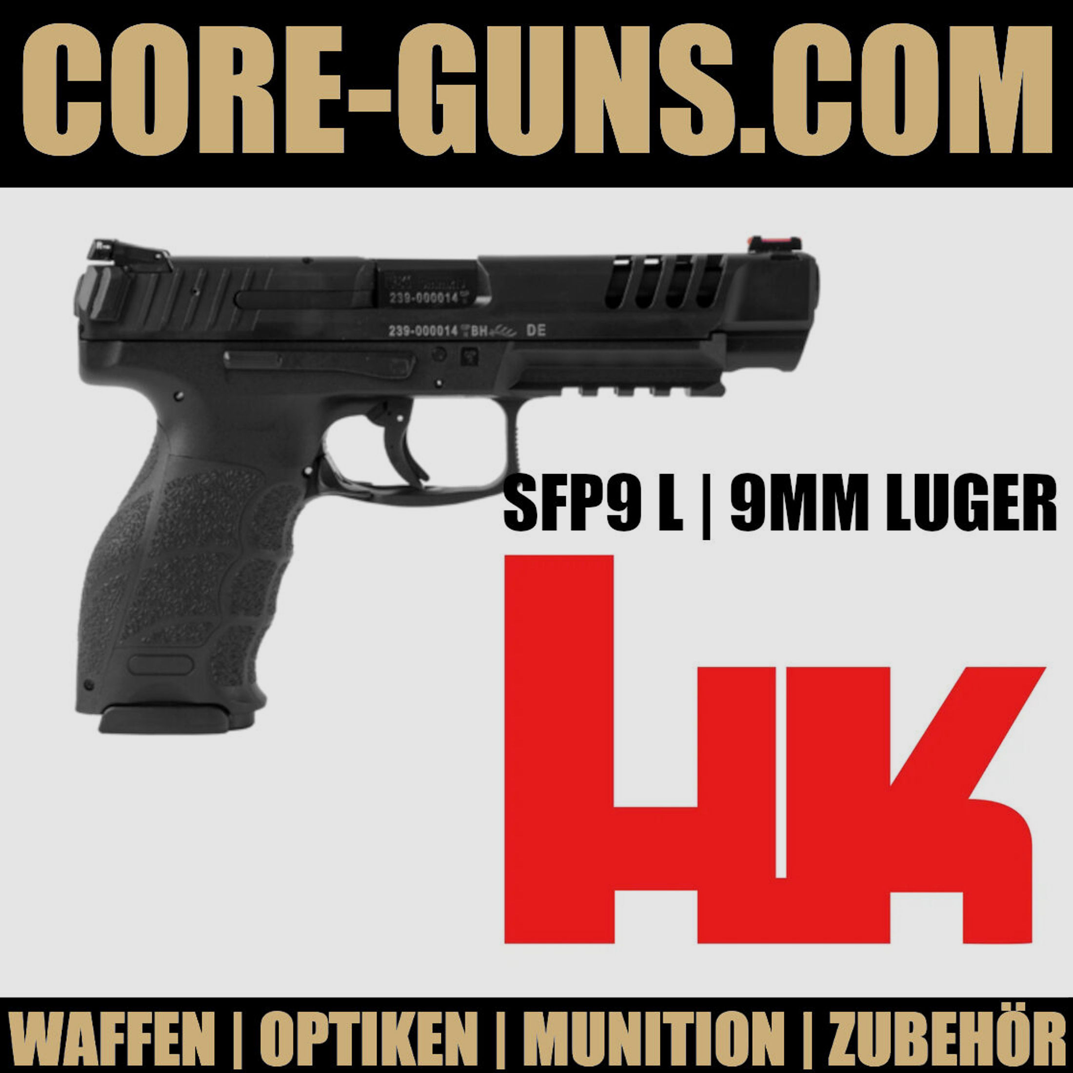 Heckler & Koch SFP9 L Long Slide HK SFP9L Pistole Kaliber 9mm Luger	 SFP9 L @core-guns.com HK SFP 9 L