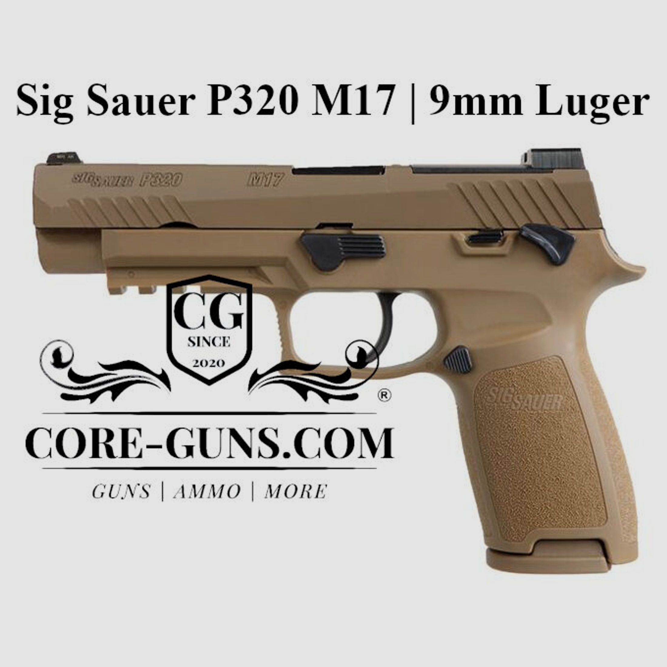 Sig Sauer P320 M17 halbautomatische Pistole Kaliber 9mm Luger in FDE	 Sig Sauer P320 M17 halbautomatische Pistole Kaliber 9mm Luger in FDE