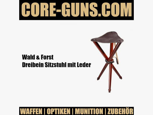 Wald & Forst Dreibein Sitzstuhl mit Leder	 Wald & Forst Dreibein Sitzstuhl mit Leder