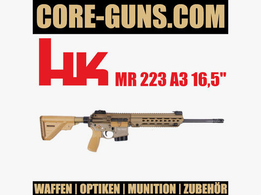Heckler & Koch HK MR 223 A3 kurzer Handschutz SANDFARBEN, Kal. .223 Rem	 16,5" LL Sport und Jagd