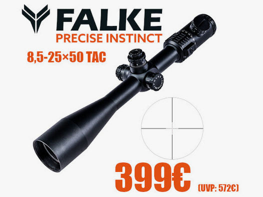 FALKE 8,5-25×50 Tac Zielfernrohr Ideal für Distanzen bis 300m	 UVP: 572€