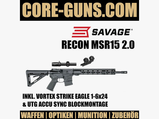 Savage Arms MSR 15 Recon MSR15 Savage AR15 Selbstladebüchse inkl.	 Accu Sync Blockmontage & Vortex Strike Eagle 1-6x24 | UVP: 2013€