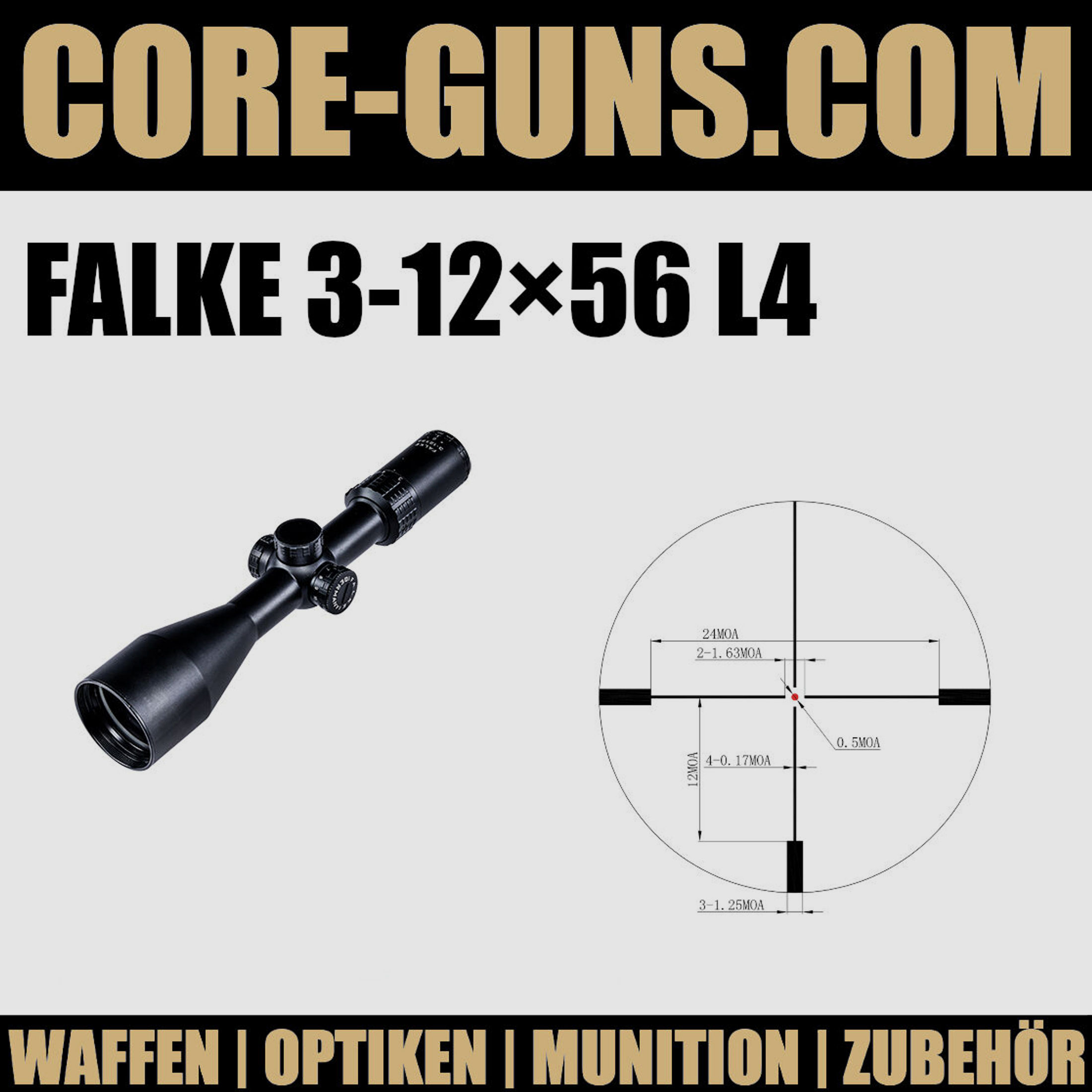FALKE 3-12×56 L4 Ansitzglas ANGEBOTSPREIS UVP: 499€	 Falke Germany