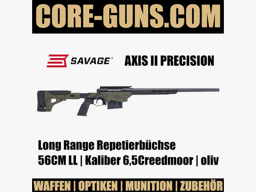 Savage Arms AXIS II PRECISION Savage Axis 2 Precision 56cm LL	 6,5Creedmoor, Repetierbüchse oliv UVP: 1399
