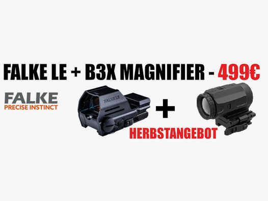 Falke LE + B3X Magnifier MEGAHERBSTANGEBOT IM SET	 Rotpunkt und Vergrößerung