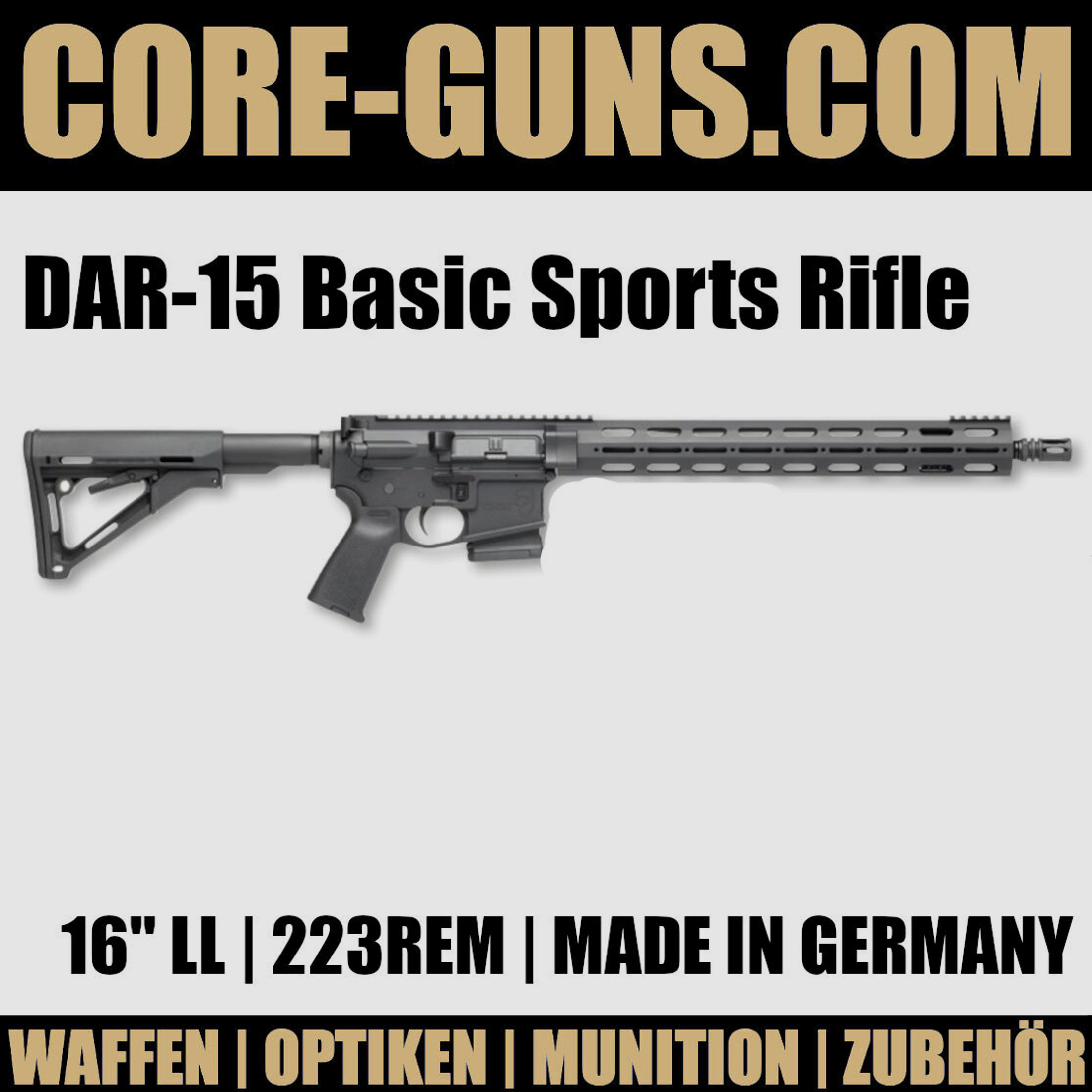 DAR-15 Basic Sports Rifle Dynamic Arms Research AR15 Kaliber 223Rem	 Optional gegen Aufpreis mit Hiperfire PDI Black Tuningtrigger / Tuningabzug