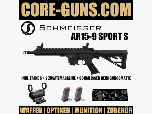 Schmeisser AR15-9 Sport S Selbstladebüchse Kaliber 9mm Luger MEGAPACK	 inkl. Falke S + 2 Ersatzmagazine  WEEKENDSPECIAL 28+29.05.2022