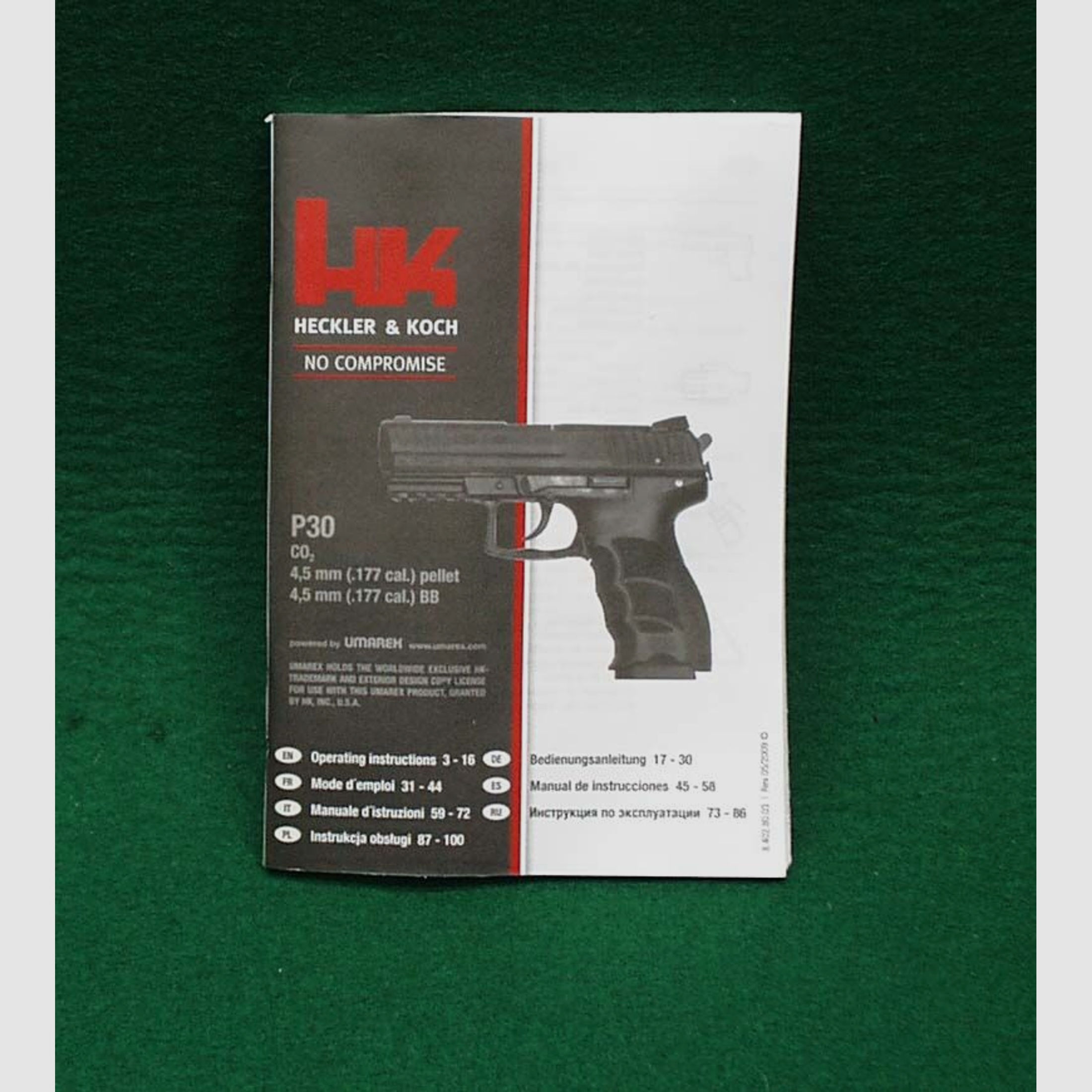 Umarex	 Heckler&Koch P30, black, CO2 Pistole