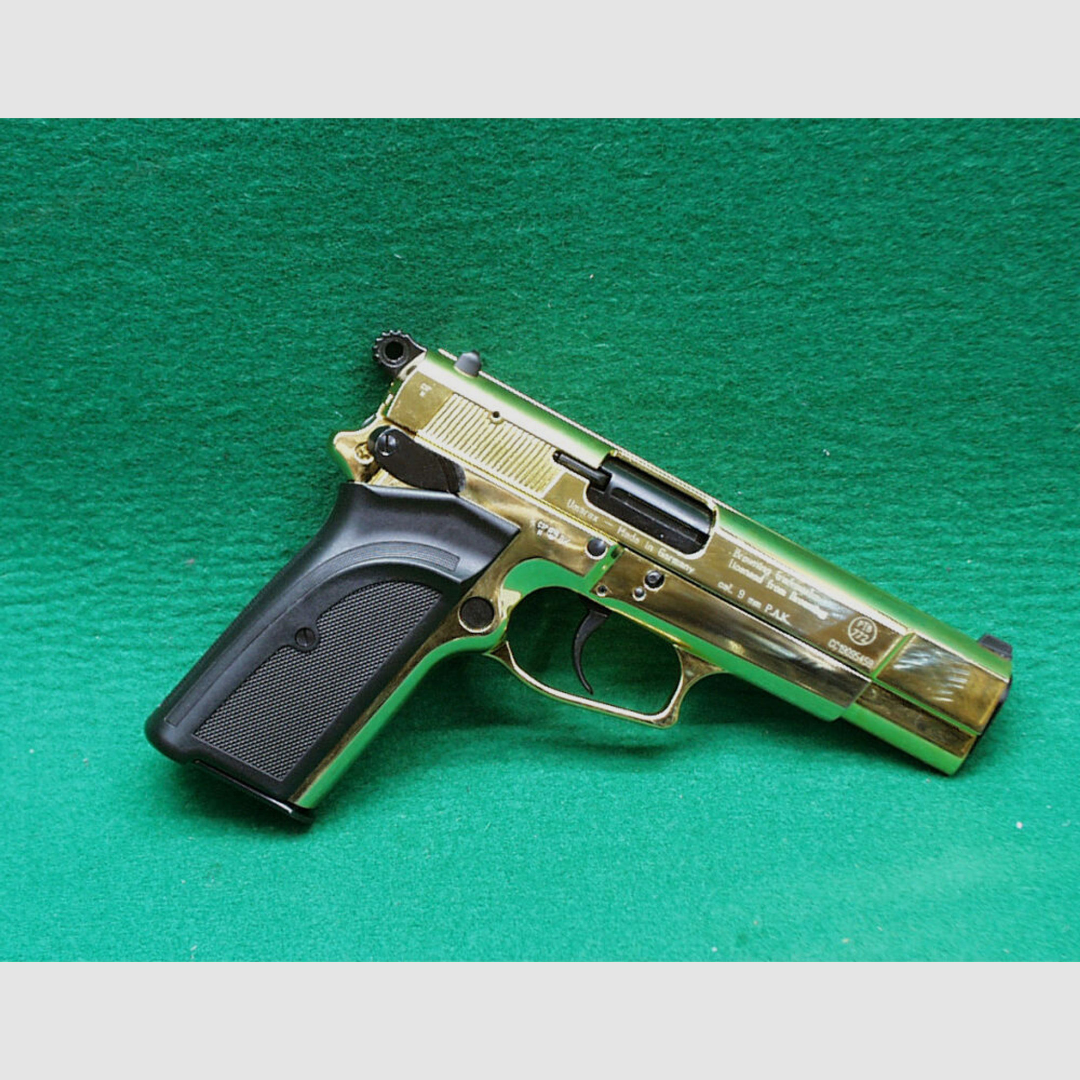 Browning	 GPDA 9, gold-finish, 9mm P.A.K.