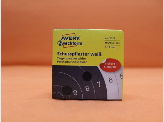 Avery Zweckform	 Zweckform Schusspflaster rund 19mm weiß Spender, VE 1000 St.