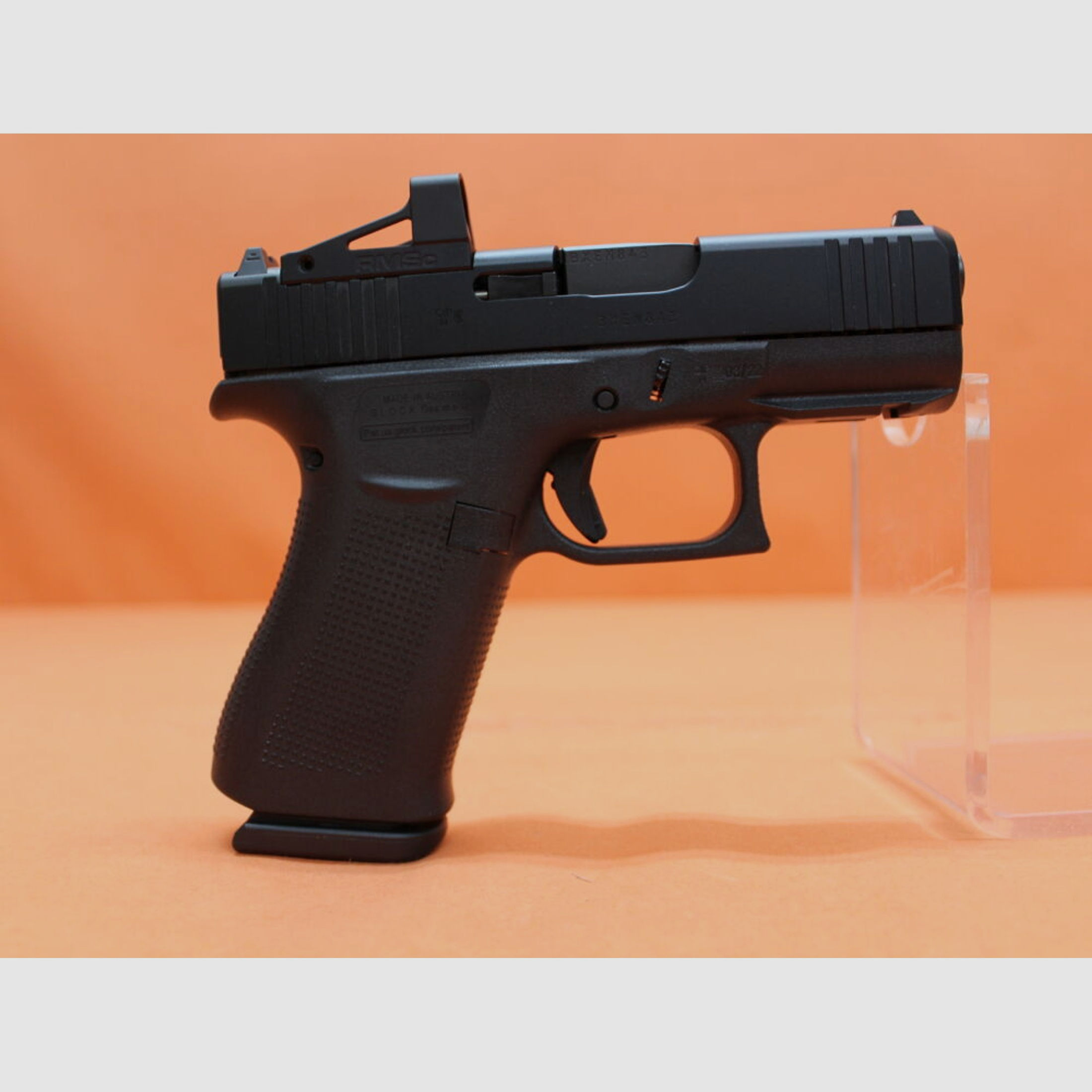 Glock	 Ha.Pistole 9mmLuger Glock 43X black R/FS MOS SHIELD RMSc Slimline 87mm Lauf/ Leuchtpunktvisier