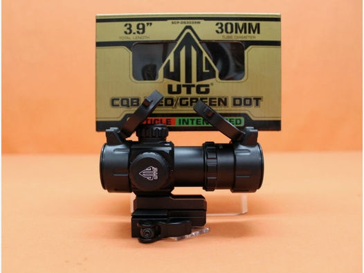 UTG - Leapers	 UTG CQB Red/Green Dot Sight (SCP-DS3039W) Leuchtpunktvisier (4MOA Dot) 1/2MOA Click, QD-Montage