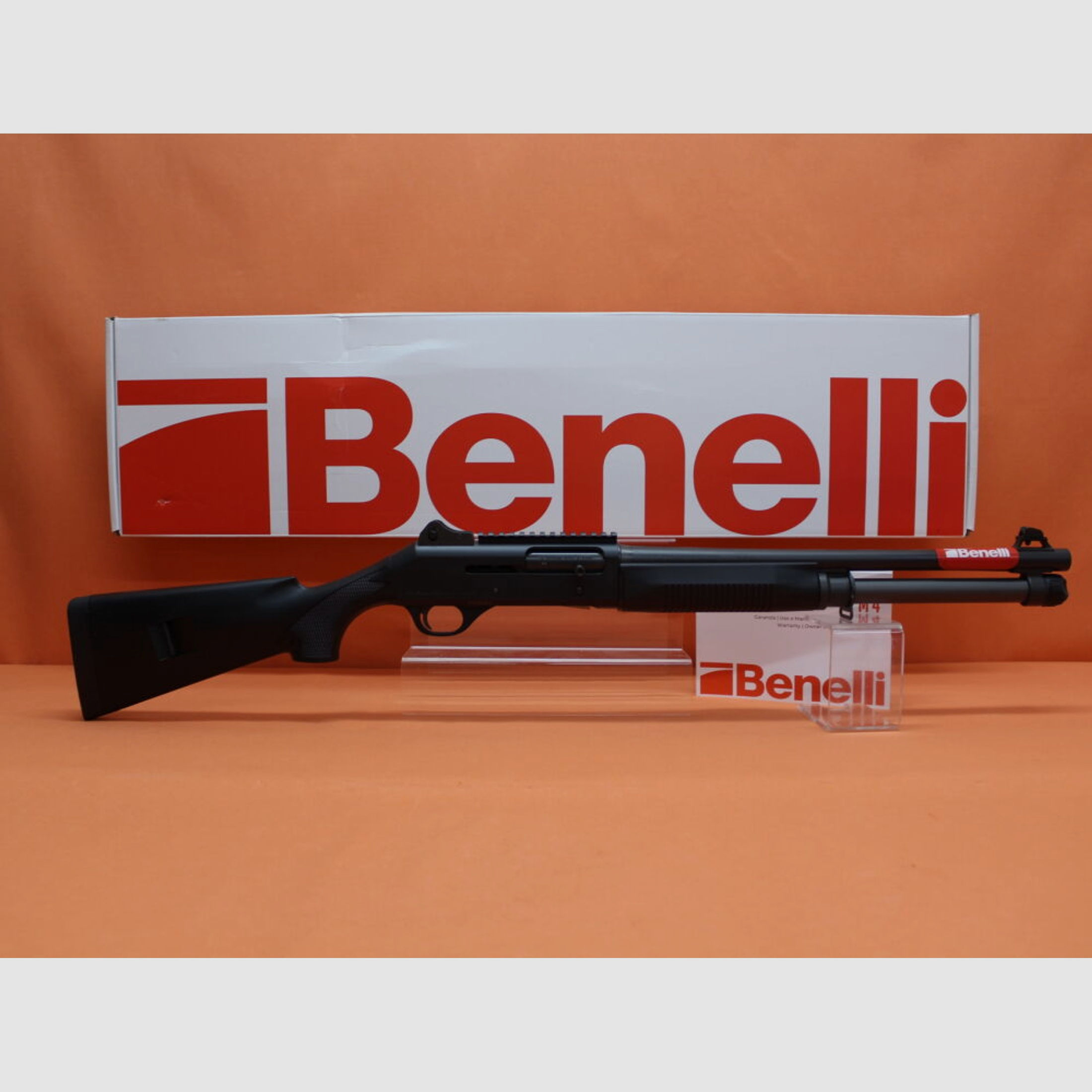 Benelli	 Ha.Flinte 12/76 Benelli M4 Super 90 MC 18,5"/47cm Lauf/ Multichoke/ Festschaft/ Ghost-Ring-Sight