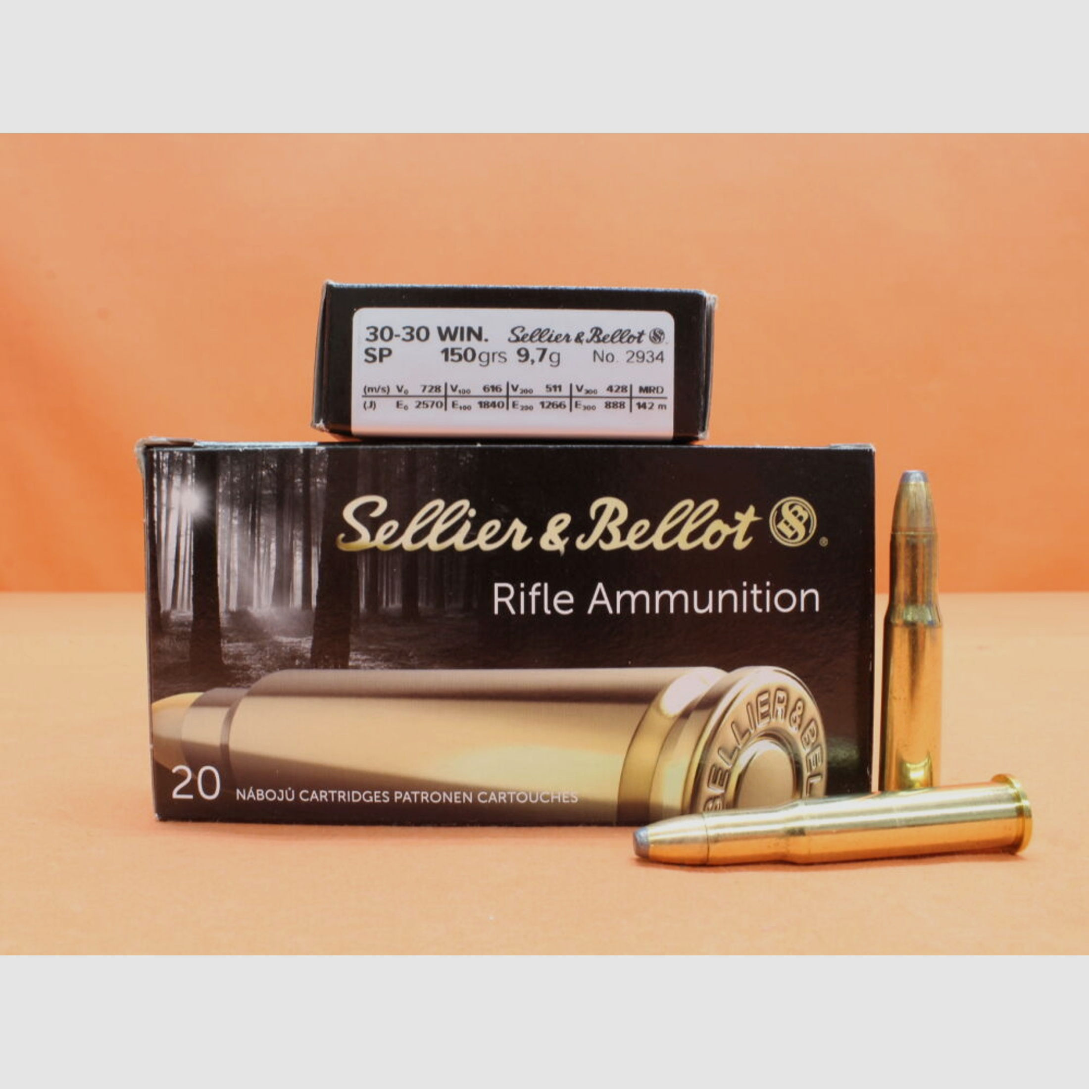 S&B Sellier & Bellot	 Patrone .30-30Win S&B/ Sellier&Bellot 150grs SP (2934) VE 20 Patronen/ 9,7g Teilmantel