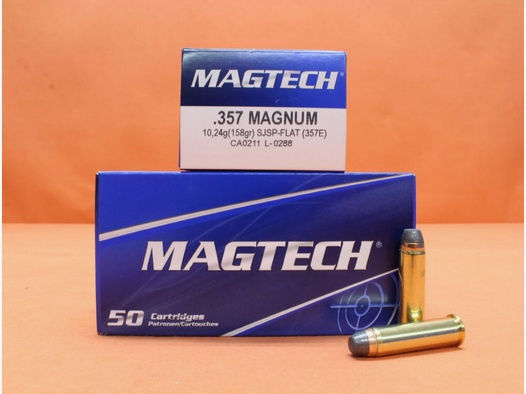 Magtech	 Patrone .357Magnum Magtech 158grs SJSP (357E) VE 50 Patronen/ 10,24g Teilmantel
