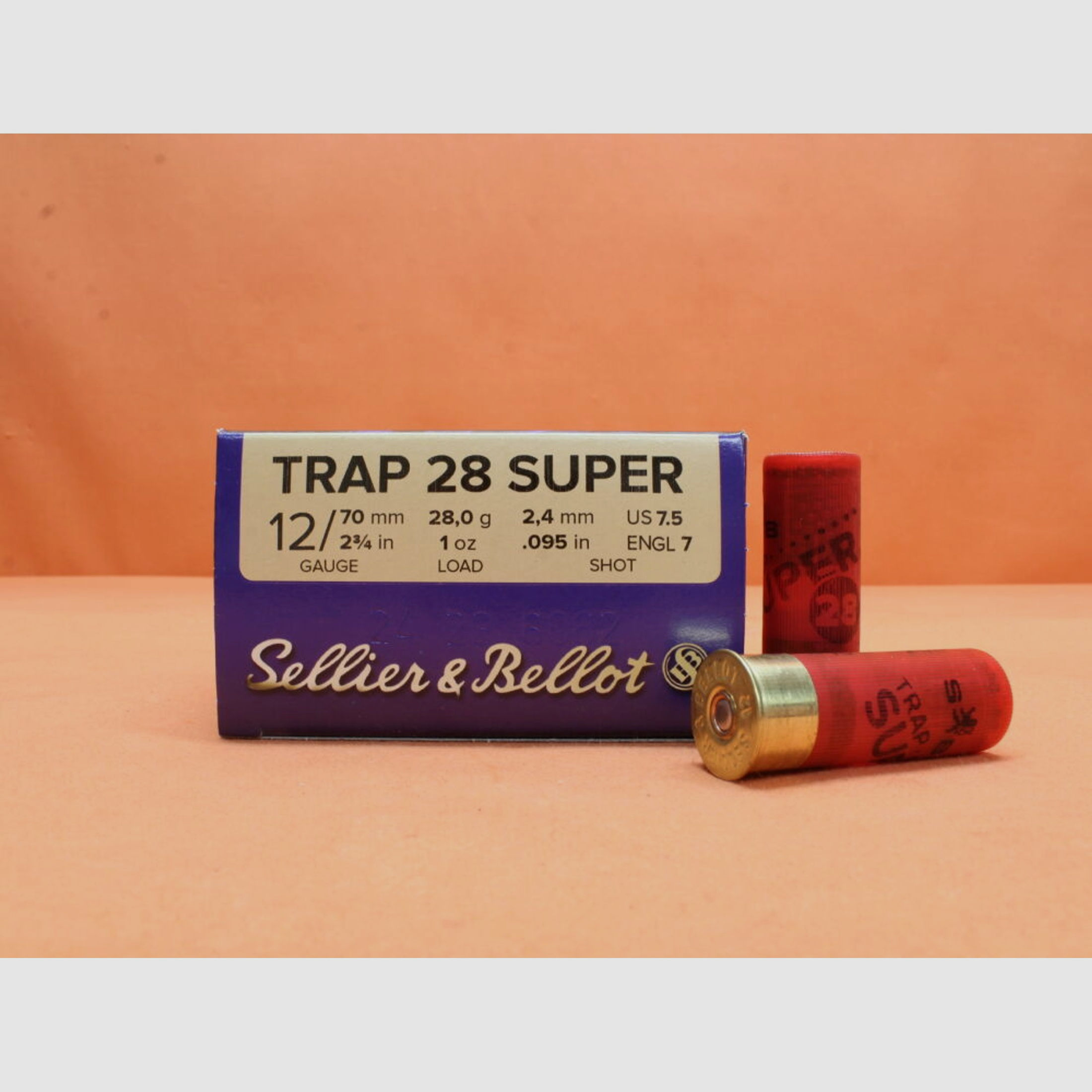 S&B Sellier & Bellot	 Patrone 12/70 S&B/ Sellier&Bellot 28g 2,4mm/ No.7,5  VE 25 Patronen (Super Trap 28)