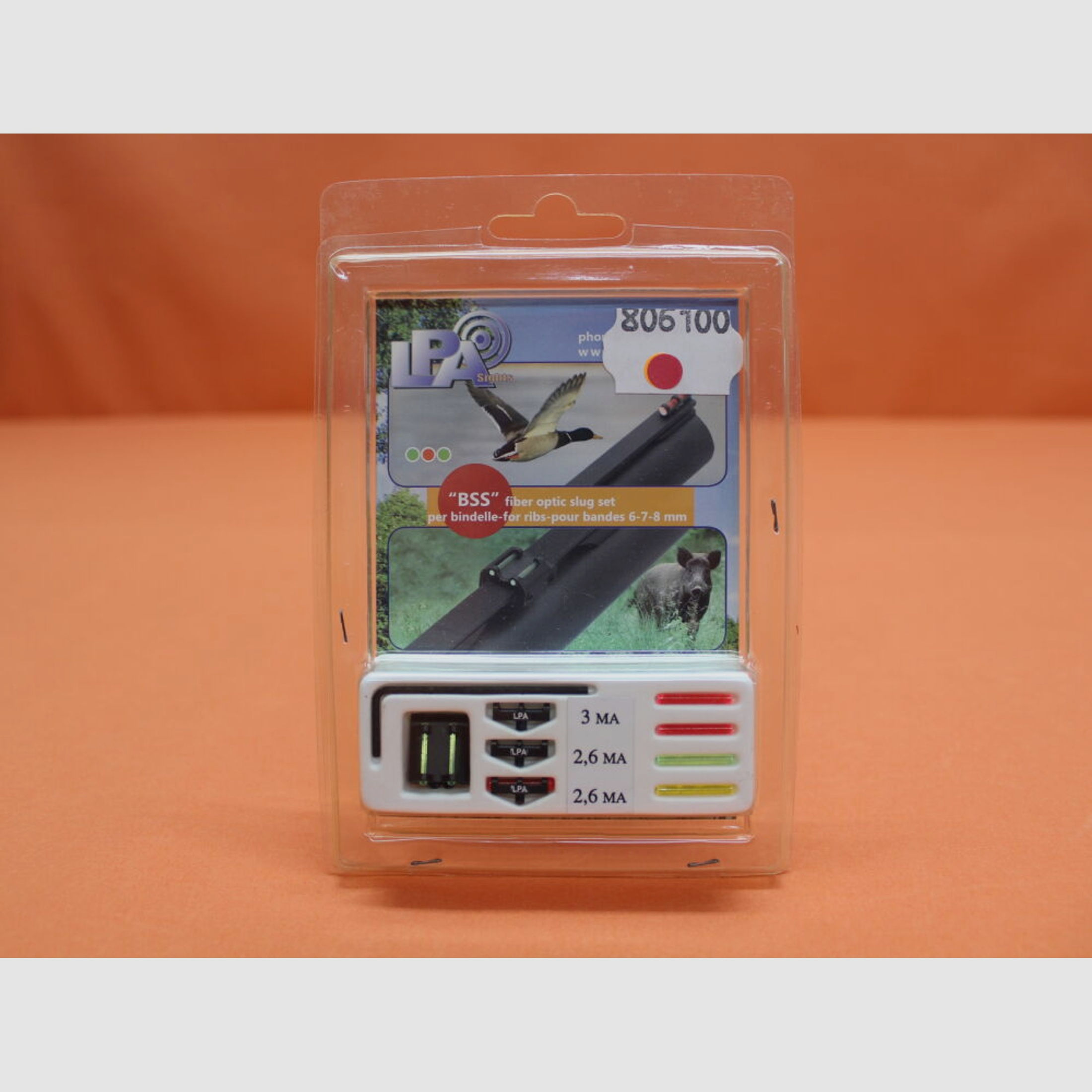 LPA.	 LPA Fiber-Optic Slug Set (BSS) für Flinten: aufklemmbare Fiber-Optic Kimme für Laufschienen 6-8mm