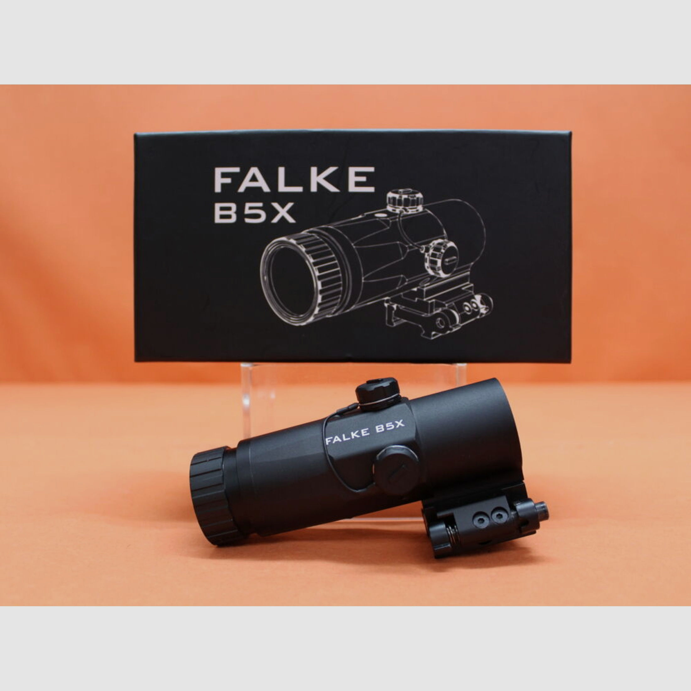 Falke	 Falke 5x Magnifier FTS Mount (B5X) Vergrößerungsmodul 5x für Leuchtpunktvisier/ Flip-To-Side Montage