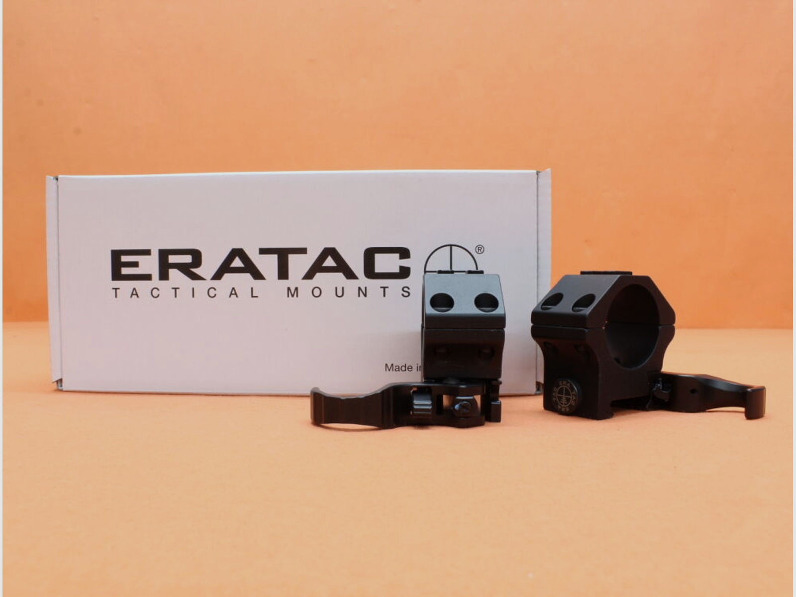 Recknagel	 Era-Tac QD Montageringe 30mm (T4003-0010) mit Hebel, Alu schwarz, BH=10mm für Picatinnyprofil