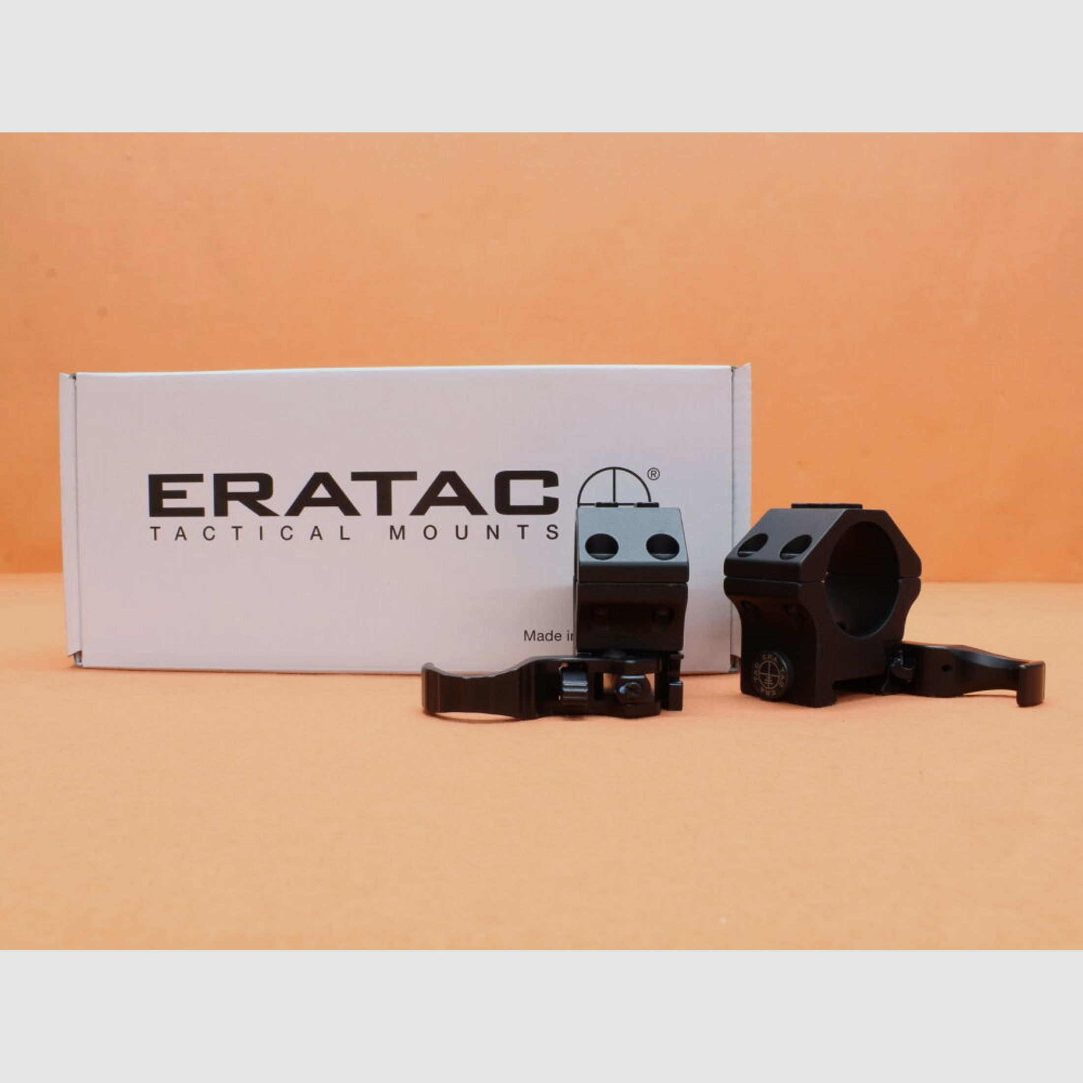 Recknagel	 Era-Tac QD Montageringe 30mm (T4003-0010) mit Hebel, Alu schwarz, BH=10mm für Picatinnyprofil